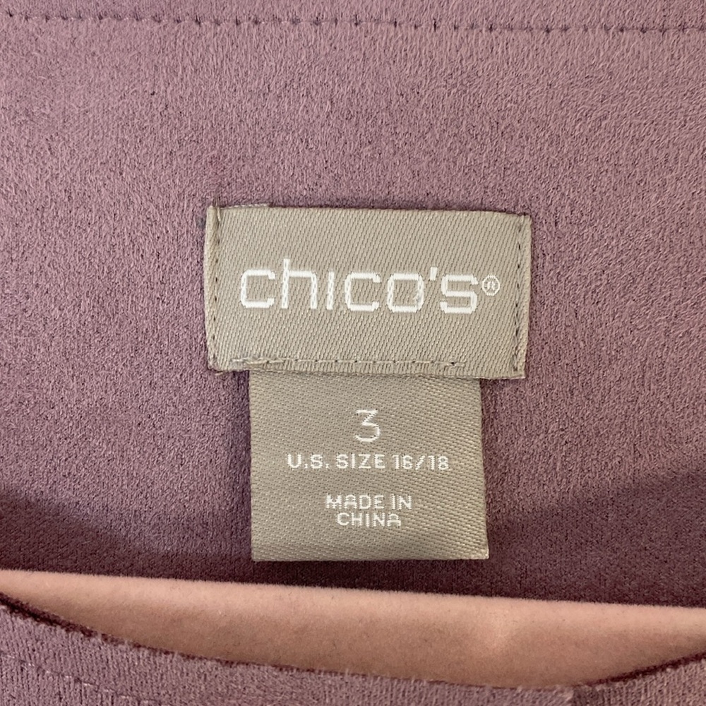 Chico's Purple‎ Faux Suede Blazer with Collarless Design 16/18 - Picture 8 of 11